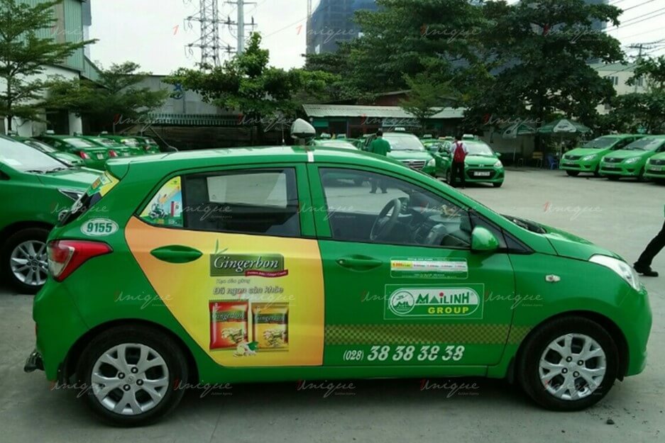 quảng cáo trên taxi