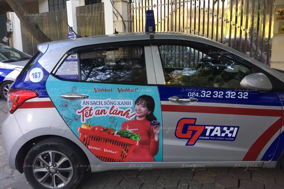 quảng cáo trên taxi