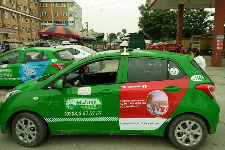 quảng cáo trên taxi