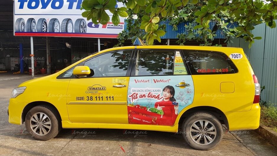 quảng cáo trên taxi