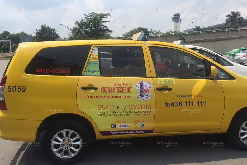 quảng cáo trên taxi