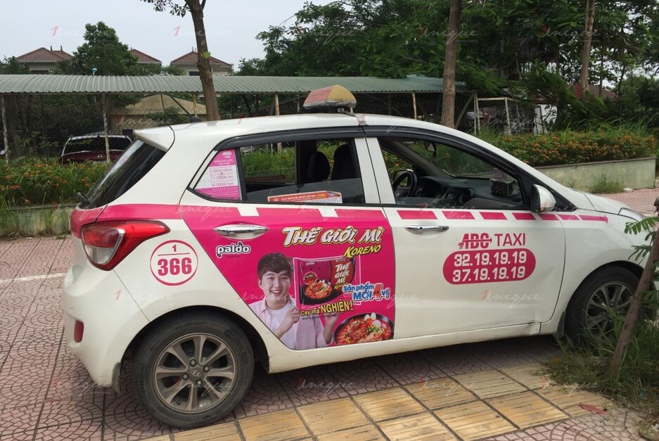 quảng cáo trên taxi ABC