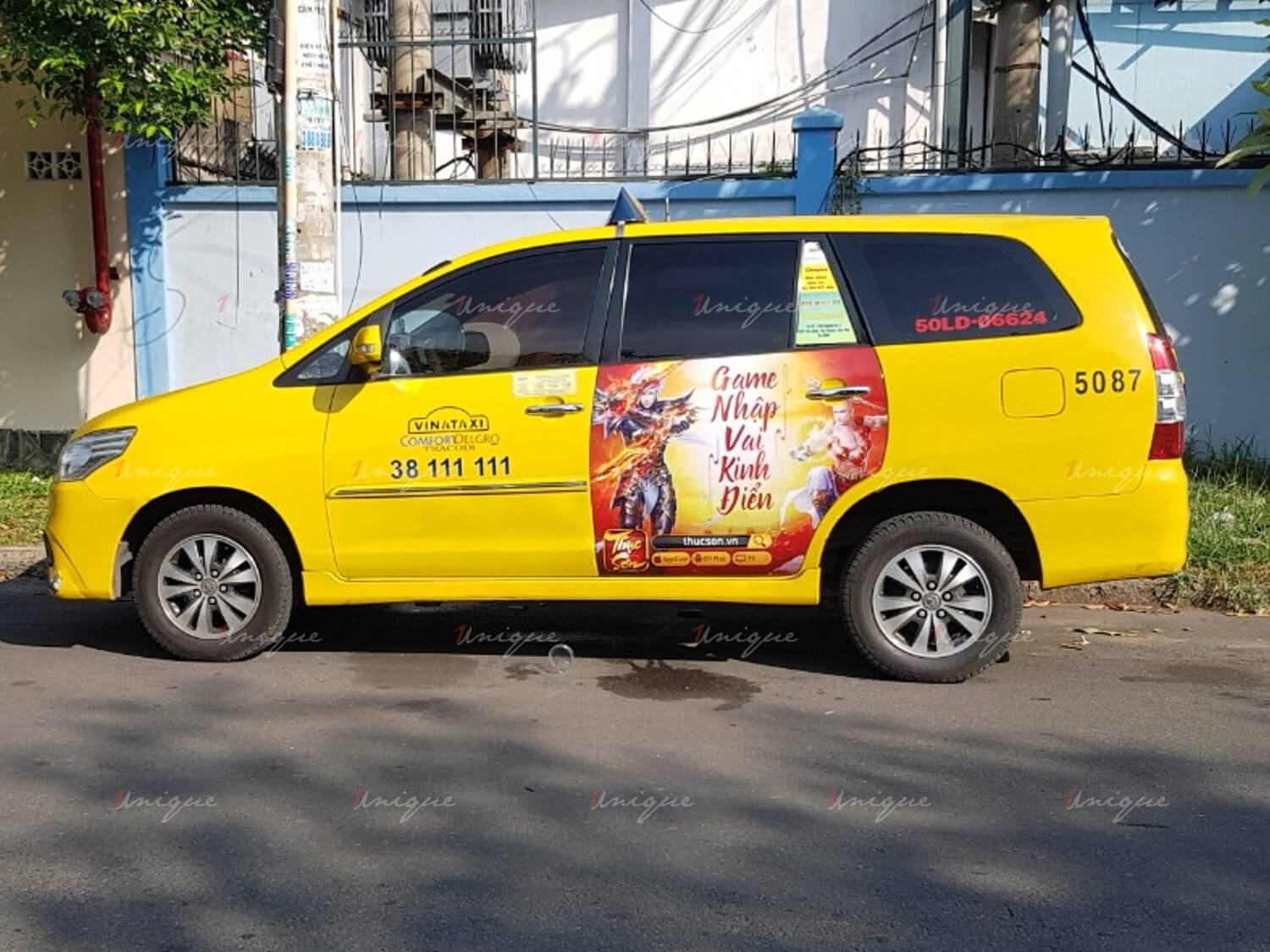 Soha game quảng cáo trên taxi